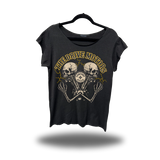 THE DRIVE MOTORS ROAD RASH MENS MUSCLE SCOOP NECK BLACK TEE