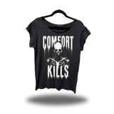 COMFORT GRUNGE ROAD RASH MENS MUSCLE SCOOP NECK BLACK TEE