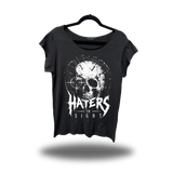 HATERS IN SIGHT ROAD RASH MENS MUSCLE SCOOP NECK BLACK TEE