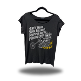 CAN'T HEAR ROAD RASH MENS MUSCLE SCOOP NECK BLACK TEE