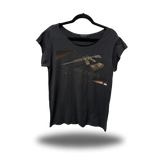 THE ESSENTIALS ROAD RASH MENS MUSCLE SCOOP NECK BLACK TEE