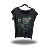 TILL DEATH ROAD RASH MENS MUSCLE SCOOP NECK BLACK TEE