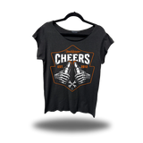 CHEERS ROAD RASH MENS MUSCLE SCOOP NECK BLACK TEE
