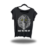 BACK OFF ROAD RASH MENS MUSCLE SCOOP NECK BLACK TEE