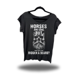 HORSES ARE COOL ROAD RASH MENS MUSCLE SCOOP NECK BLACK TEE