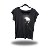 ALONE ROAD RASH MENS MUSCLE SCOOP NECK BLACK TEE