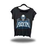 F*CK EM LIGHTNING ROAD RASH MENS MUSCLE SCOOP NECK BLACK TEE