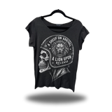 LION RELEASE ROAD RASH MENS MUSCLE SCOOP NECK BLACK TEE