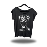 FAFO SNAKE ROAD RASH MENS MUSCLE SCOOP NECK BLACK TEE