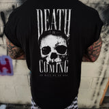 DEATH IS COMING ROAD RASH MUSCLE BLACK TEE
