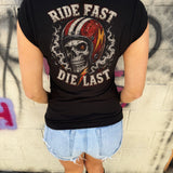 DIE LAST ROAD RASH MUSCLE BLACK TEE