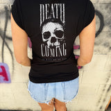 DEATH IS COMING ROAD RASH MUSCLE BLACK TEE