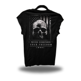 YOUR FREEDOM ROAD RASH MUSCLE BLACK TEE