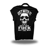 GET WITH IT ROAD RASH MUSCLE BLACK TEE