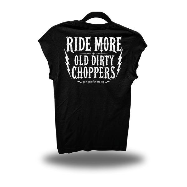 RIDE MORE ROAD RASH MUSCLE BLACK TEE
