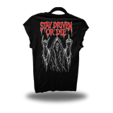 DRIVEN OR DIE ROAD RASH MUSCLE BLACK TEE