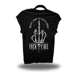 F*CK Y'ALL ROAD RASH MUSCLE BLACK TEE