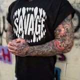 SAVAGE TEETH ROAD RASH MUSCLE BLACK TEE