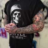 BATTLE DEATH ROAD RASH MUSCLE BLACK TEE