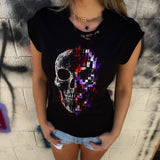 DIGITAL DECAY ROAD RASH MUSCLE BLACK TEE