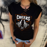 CHEERS ROAD RASH MUSCLE BLACK TEE
