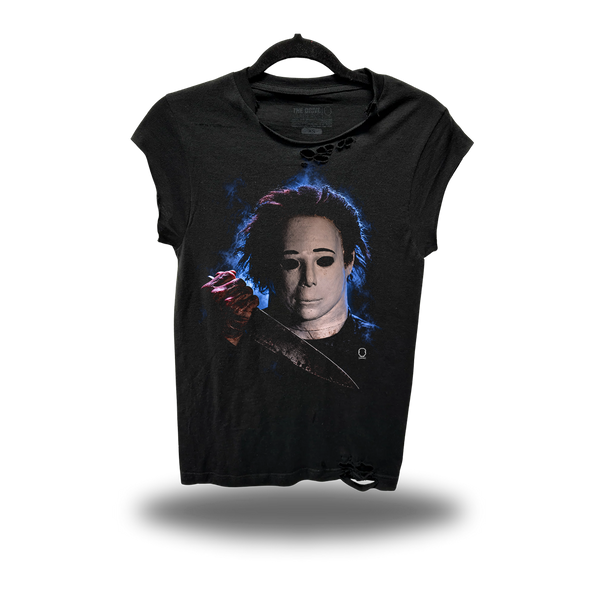 80'S MYERS ROAD RASH MUSCLE BLACK TEE