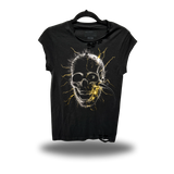 ELECTRIFIED SKULL ROAD RASH MUSCLE BLACK TEE