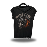 RIDE FAST ROAD RASH MUSCLE BLACK TEE
