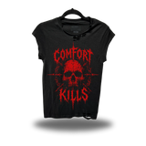 CRIMSON COMFORT ROAD RASH MUSCLE BLACK TEE
