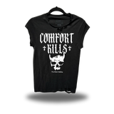 COMFORT CROSSES ROAD RASH MUSCLE BLACK TEE