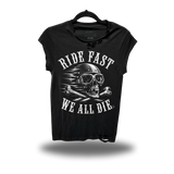 WE ALL DIE ROAD RASH MUSCLE BLACK TEE