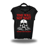 TIME NOT WAIT ROAD RASH MUSCLE BLACK TEE