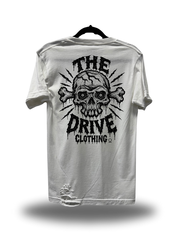 TDC BONE HEAD DISTRESSED WHITE TEE 1.0