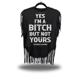 NOT YOURS WESTERN FRINGE BLACK TEE