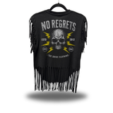 NO REGRETS WESTERN FRINGE BLACK TEE