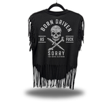BORN DRIVEN WESTERN FRINGE BLACK TEE