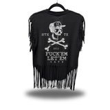 LET THEM WESTERN FRINGE BLACK TEE