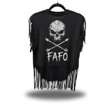 FAFO SKULL WESTERN FRINGE BLACK TEE