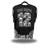 JERSEY WESTERN FRINGE BLACK TEE