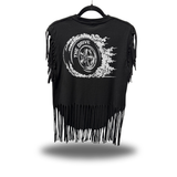 TIRE SMOKE WESTERN FRINGE BLACK TEE