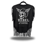 REBEL WESTERN FRINGE BLACK TEE