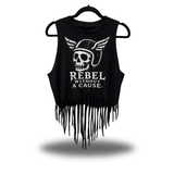 REBEL WESTERN FRINGE CROP TANK TOP