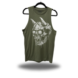 DEMON SKULL CLASSIC TANK TOP MILITARY GREEN