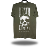 DEATH IS COMING MILITARY GREEN CLASSIC TEE