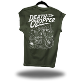 DEATH CHOPPER ROAD RASH MUSCLE MILITARY GREEN TEE