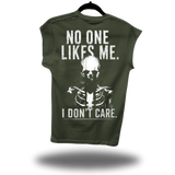 DON'T CARE ROAD RASH MUSCLE MILITARY GREEN TEE