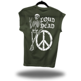 LOUD & DEAD ROAD RASH MUSCLE MILITARY GREEN TEE