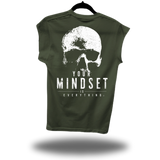 SKULL MINDSET ROAD RASH MUSCLE MILITARY GREEN TEE
