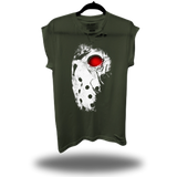 SILENT SLASHER ROAD RASH MUSCLE MILITARY GREEN TEE