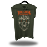 DRIVEN SCARED ROAD RASH MUSCLE MILITARY GREEN TEE